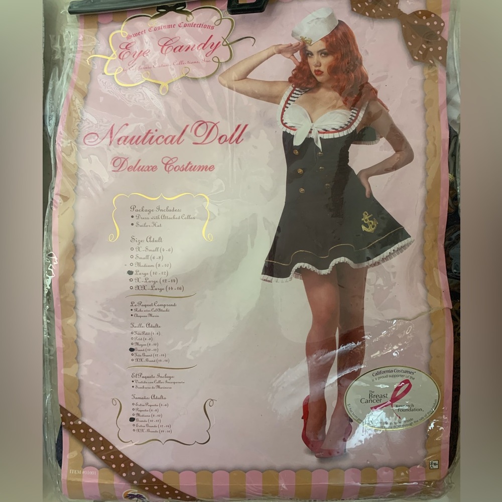 Blue sexy Womens nautical doll adult sailor Halloween costume.
